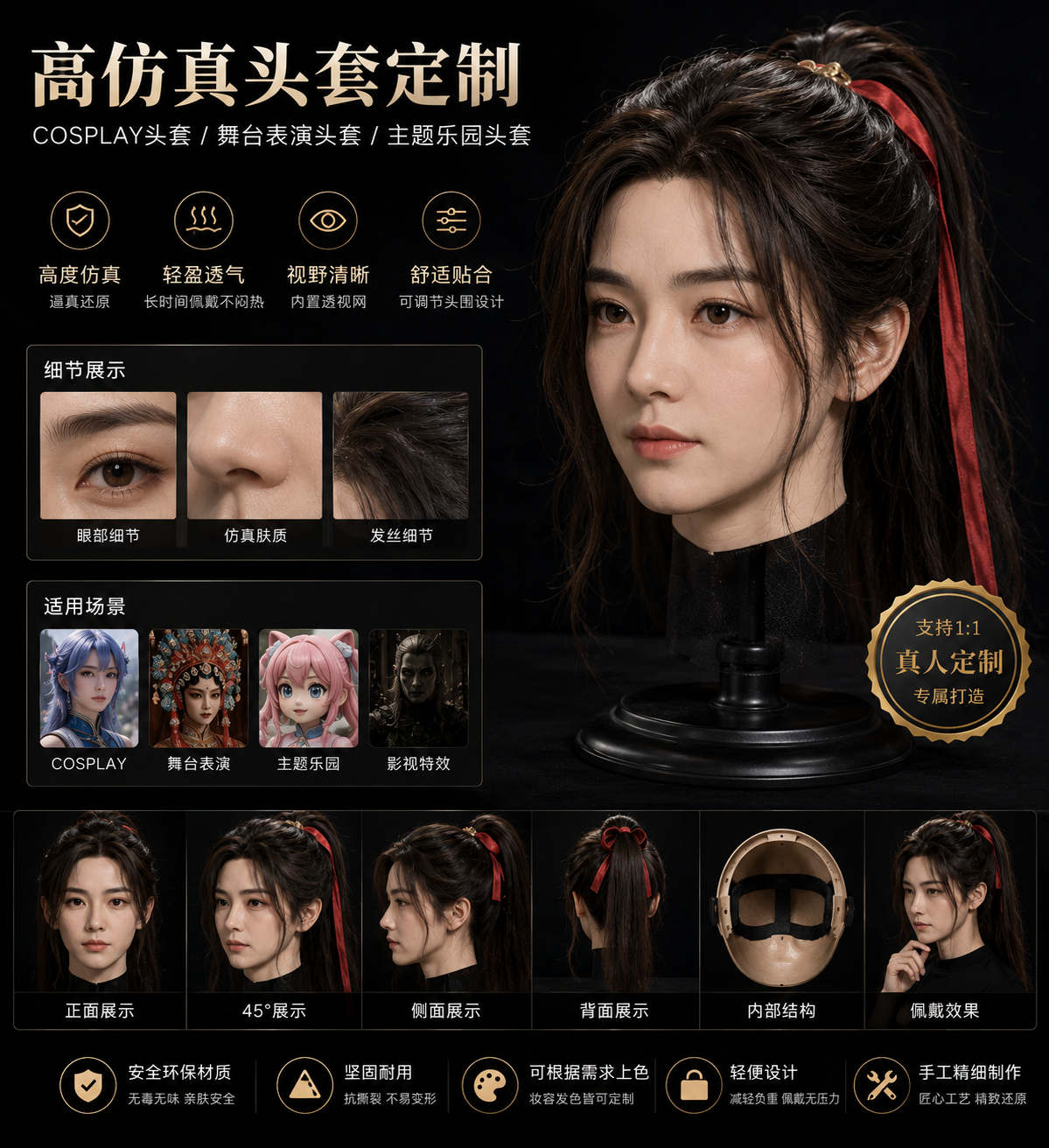 高仿真头套定制